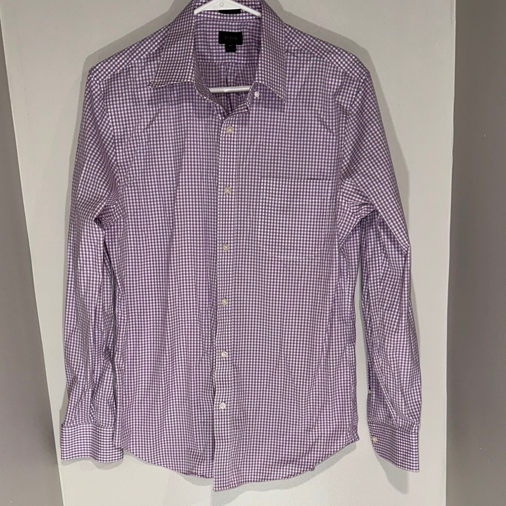 J. Crew Reimagined Purple Gingham Men's Shirt. Size M.